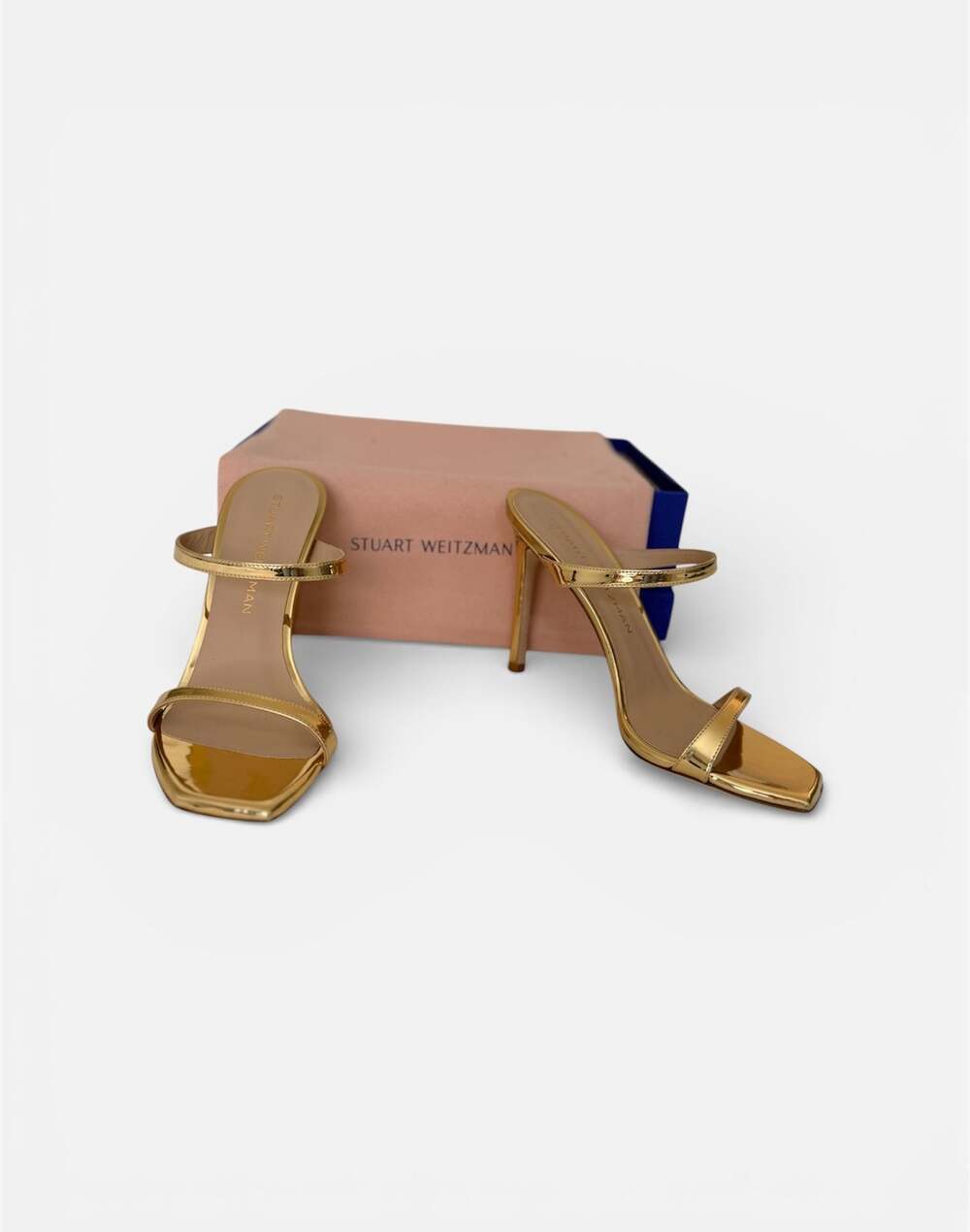 Stuart Weitzman Metallic Gold Strappy High Heel Sandals NWT